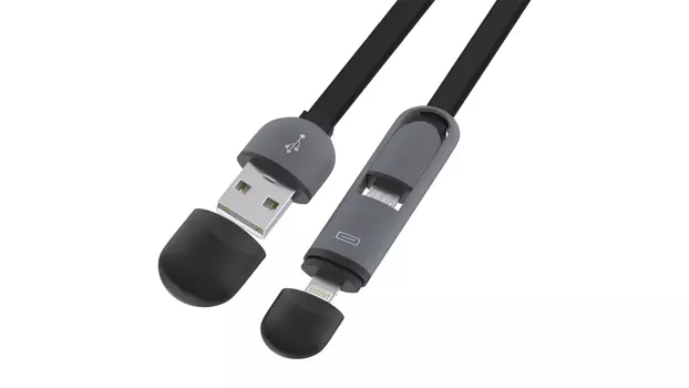 Кабель USB-Lightning 8-pin, 1 м, черный Ritmix (RCC-200)