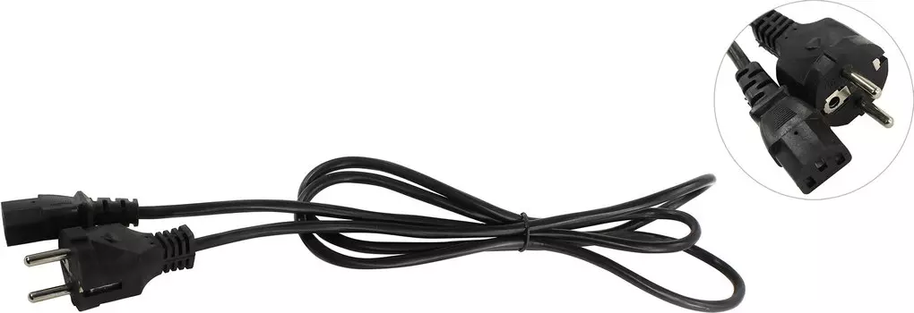 Кабель питания Schuko (Euro)(M)-IEC-320-C13, 1.8м, черный Telecom (TE021-CU1.0-1.8M)