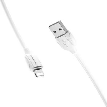 Кабель USB-Lightning 8-pin, 1м, белый Borofone BX19 Benefit (6931474701763)