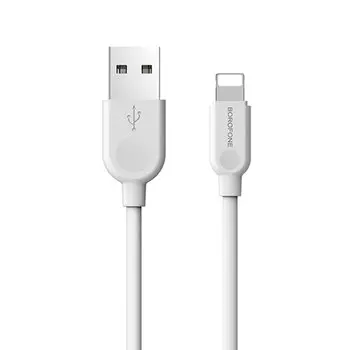 Кабель USB-Lightning 8-pin, 1м, белый Borofone LinkJet BX14 (122801)