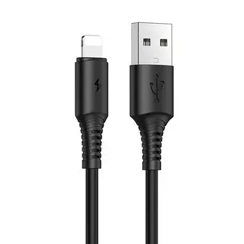 Кабель USB-Lightning 8-pin, 1м, черный Borofone Coolway BX47