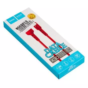 Кабель USB 2.0(Am)-Lightning 8-pin(m), 1м, красный Hoco Star X30 (91127)