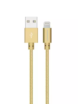 Кабель USB 2.0(Am)-Lightning 8-pin(m), 2.1A 1 м, золотистый MORE CHOICE (K31i)