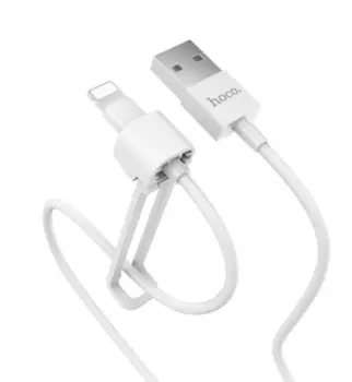 Кабель USB-Lightning 8-pin, 2.1A, 1м, белый HOCO