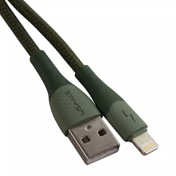 Кабель USB-Lightning 8-pin, 2.4A 1.2 м, зеленый USAMS U77 US-SJ541 (SJ541USB03)