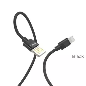Кабель USB-Lightning 8-pin, 2.4A, 1.2м, черный HOCO (102829)