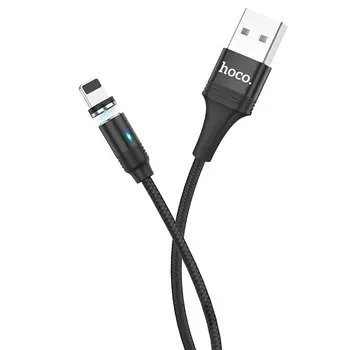 Кабель USB-Lightning 8-pin, 2.4A, 1.2м, черный Hoco Fresh U76 (16705)