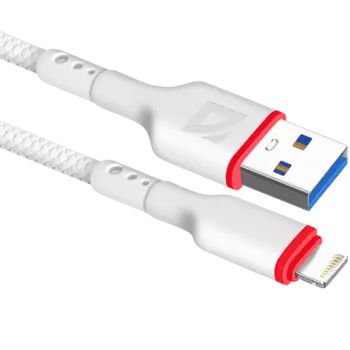 Кабель USB 2.0(Am)-Lightning 8-pin(m), 2.4A 1 м, белый Defender F156 (87111WHI)