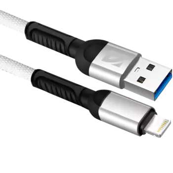 Кабель USB 2.0(Am)-Lightning 8-pin(m), 2.4A 1 м, белый Defender F167 (87104WHI)