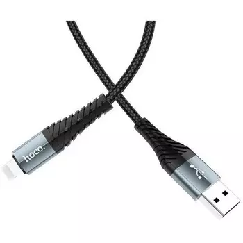Кабель USB-Lightning 8-pin, 2.4A 1 м, черный HOCO Cool X38 (HC-10529)