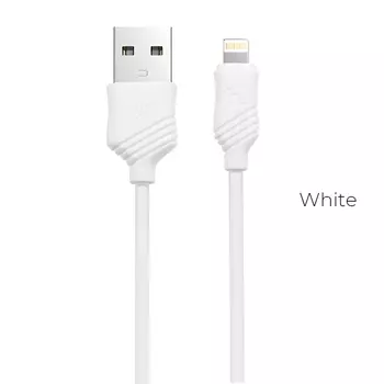 Кабель USB 2.0(Am)-Lightning 8-pin(m), 2.4A, 1м, белый HOCO Khaki X6 (УТ-00000341)