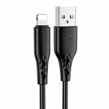 Кабель USB-Lightning 8-pin, 2.4A, 1м, черный Borofone BX48 (6931474740946)