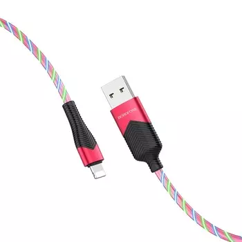 Кабель USB 2.0(Am)-Lightning 8-pin(m), 2.4A, 1м, красный Borofone Streamer BU19 (23222)