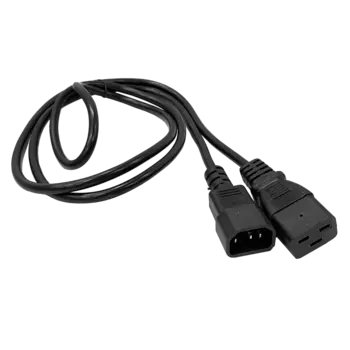 Кабель питания IEC-320-C19-IEC-320-C14, 10A, 220В, 1.8м, черный LANMASTER (LAN-PP19/14-1.8-BK)