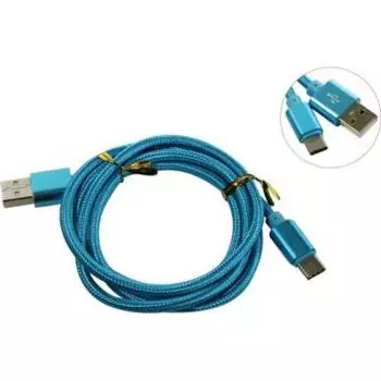 Кабель USB 2.0(Am)-Lightning 8-pin(m), 2A 1 м, синий MEDIAGADGET (MGC008TBL)