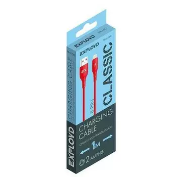 Кабель USB 2.0(Am)-Lightning 8-pin(m), 2A, 1м, красный Exployd Classic EX-K-1002 (EX-K-1002)