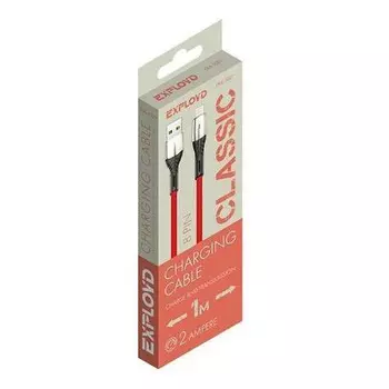 Кабель USB 2.0(Am)-Lightning 8-pin(m), 2A, 1м, красный Exployd Classic EX-K-1027 (EX-K-1027)