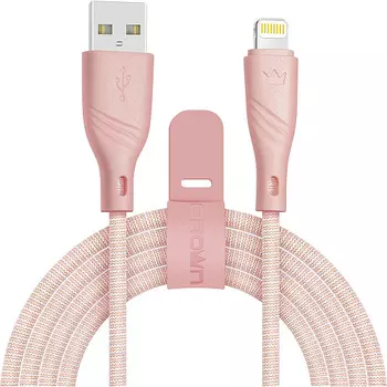 Кабель USB-Lightning 8-pin, 2A, 1м, розовый Crown (CM000003298)