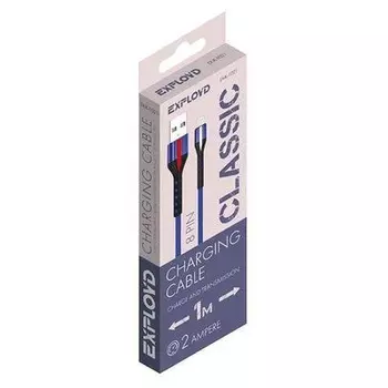 Кабель USB 2.0(Am)-Lightning 8-pin(m), 2A, 1м, синий Exployd Classic EX-K-1028 (EX-K-1028)