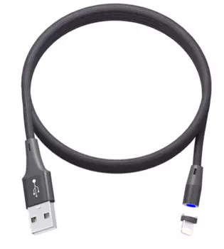Кабель USB 2.0(Am)-Lightning 8-pin(m), 2A быстрая зарядка, 1м, черный Ritmix