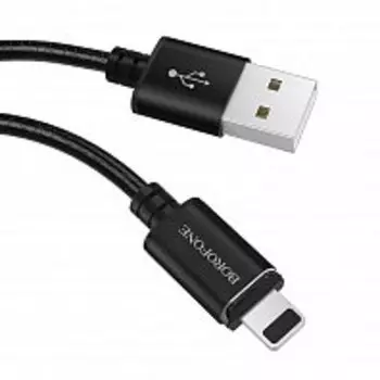 Кабель USB 2.0(Am)-Lightning 8-pin(m), 3A, 1.2м, черный Borofone MagJet BU1 (92544)