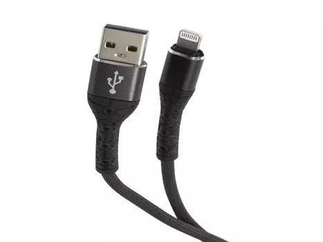 Кабель USB-Lightning 8-pin, 3A, 1м, черный mObility (УТ000024540)