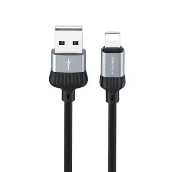 Кабель USB-Lightning 8-pin, 3A, 1м, серый Borofone Dignity BX28 (05969)