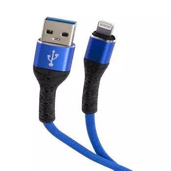 Кабель USB-Lightning 8-pin, 3A, 1м, синий mObility (УТ000024542)