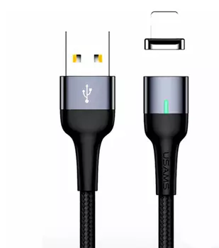 Кабель USB-Lightning 8-pin, 3A быстрая зарядка, 1м, серый USAMS US-SJ326 (SJ326USB03)