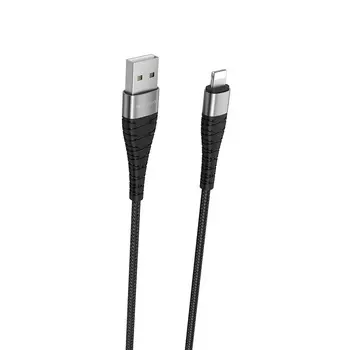 Кабель USB-Lightning 8-pin, 3A, 1м, черный Borofone BX32 Munificent (10413)