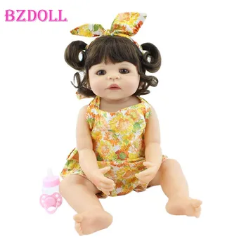 BZDOLL 55 см, полностью силиконовая кукла Reborn, игрушка для девочек Boneca, виниловая, для новорожденных принцесс, Bebe Alive, подарок на день рождения, игрушка для душа Doll-1