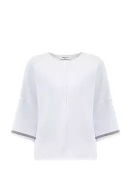 Футболка-oversize из хлопкового флиса с цепочками