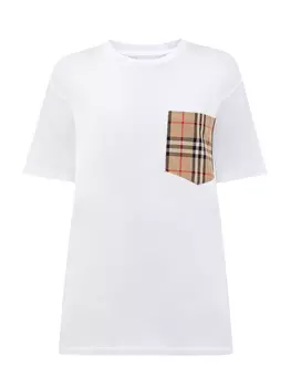 Хлопковая футболка с карманом в клетку Vintage Check