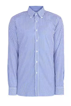 Хлопковая рубашка в полоску с воротником button-down