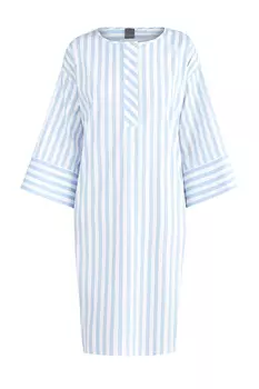 Хлопковое платье-рубашка кроя oversize с кулиской на спинке