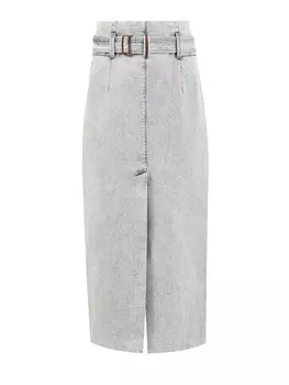 Юбка-карандаш Pleated Tapered из денима Classic с декором Мониль