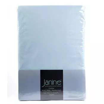 Простыня на резинке 2-спальная Janine Elastic 200x200см, цвет светло-голубой