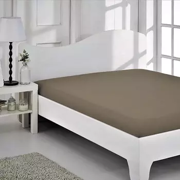 Простыня на резинке 2-спальная Sofi De Marko 180x200см, цвет светло-бежевый