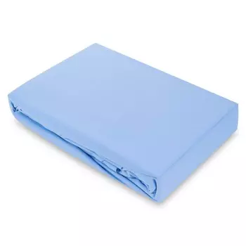 Простыня натяжная 2-спальная Pappel 180x220см, цвет светло-голубой