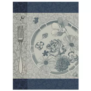 Полотенце кухонное Le Jacquard Francais Fleurs A Croquer 60x80см, цвет синий