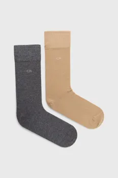 Носки , 2 пары Calvin Klein, бежевый
