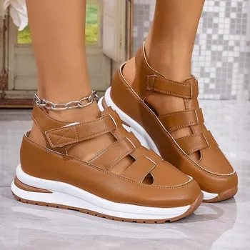 Hollow Casual Sandals Women s Outer Wear Summer and Spring All-match Thin Section Muffin Thick-soled Inner Heightening Women s Shoes 42 белый