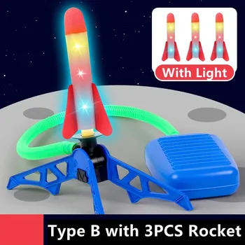 Игрушечная ракетная установка для детей, ракета-носитель Stomp to Flying Foam, воздушная стартовая площадка, веселая спортивная игра для детей на свежем воздухе No light with 1PC Rocket