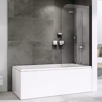 Шторка для ванны Abber Ewiges Wasser 80x140 AG52080B профиль черный, стекло прозрачное