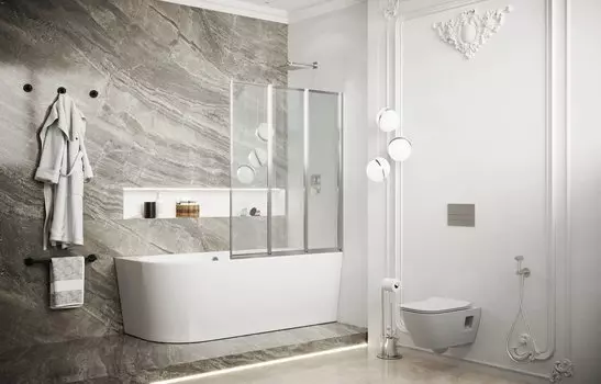 Шторка для ванны Ambassador Bath Screens 90x140 16041113 стекло прозрачное, профиль хром