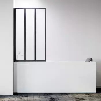 Шторка для ванны Veconi Palau 90х150 см PL73BL-90-01-19C4 левая, профиль черный