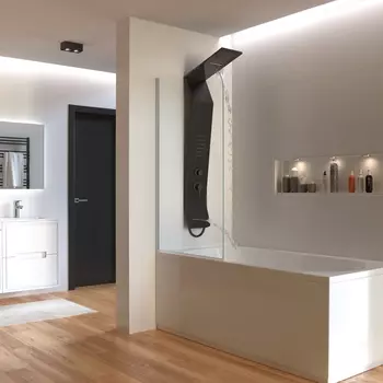 Душевая шторка на ванну Taliente 80x140 см TA-0814CP стекло прозрачное, профиль хром