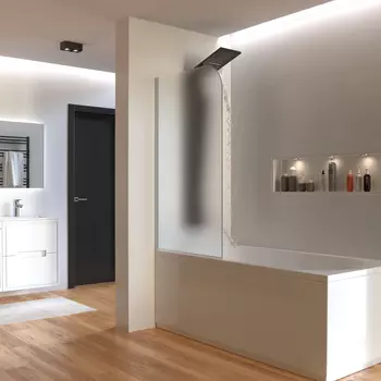 Душевая шторка на ванну Taliente 80x140 см TA-0814MP(L) стекло рифленое, профиль хром
