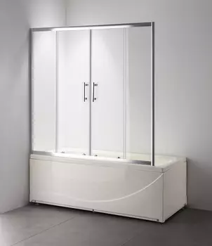 Душевая шторка на ванну Taliente 170x140 см TA-1714CP стекло прозрачное, профиль хром