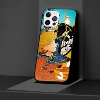 Чехол «Убийца демонов» для iPhone 14 11 13 Pro Max 12 Mini XR 7 8 Plus SE 2020 XS 6 6S + 5 5S, черный мягкий чехол-сумка для мобильного телефона iPhone 14 Pro Max